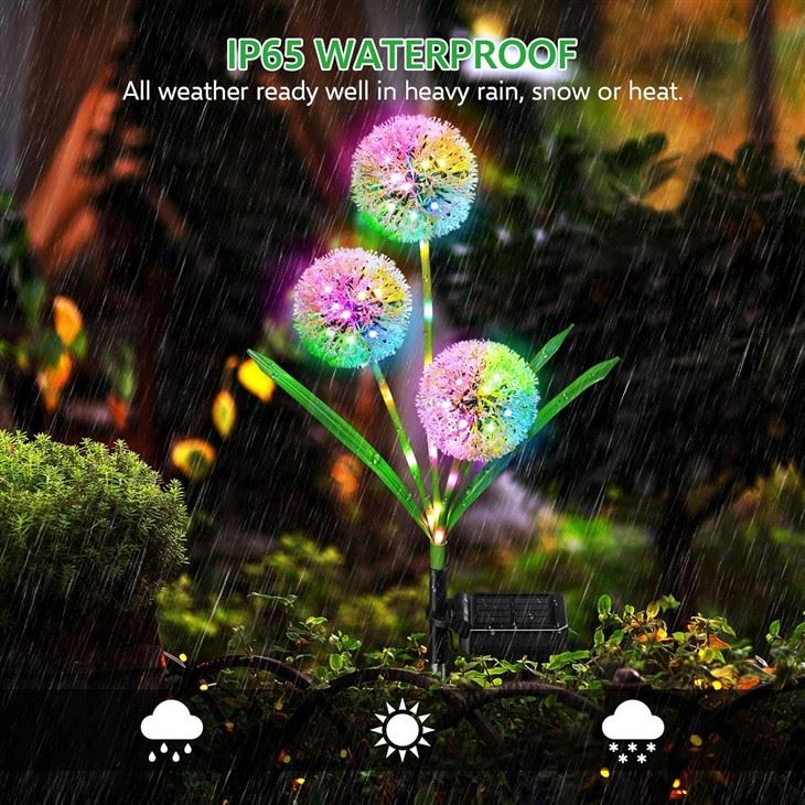 Outdoor Solar Flower Garden Lights 3 Heads factory